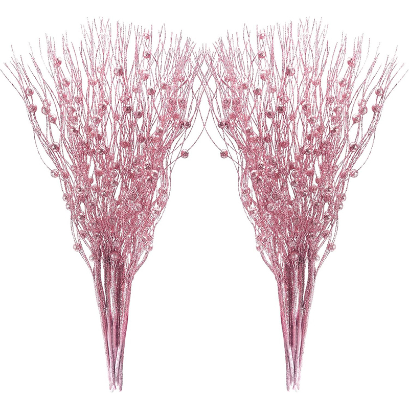 Home Improvement News - 5Pcs 42cm Artificial Glitter Berry Stem